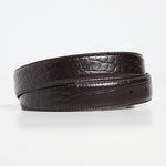 The Jordan Croc Embossed Belt Dk. Brown Gold