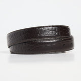 The Jordan Croc Embossed Belt Dk. Brown Gold