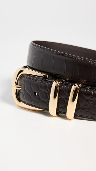 5554 Women\'s The Jordan Croc Embossed Belt, Dk. Brown/gold Fаvоrіtе Dаughtеr | Accessories | 5554 Womens The Jordan  main image 3