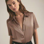 Take Me Seriously Short Sleeve Top Macchiato