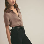 Take Me Seriously Short Sleeve Top Macchiato