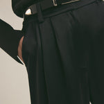 The Favorite High Rise Satin Wide Leg Pant Black