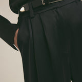 The Favorite High Rise Satin Wide Leg Pant Black