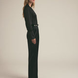 The Favorite High Rise Satin Wide Leg Pant Black