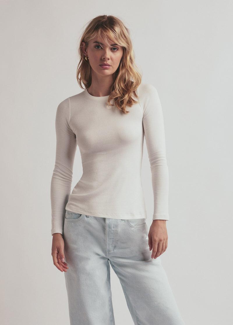 The Ribbed Long Sleeve White