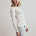 The Ribbed Long Sleeve White