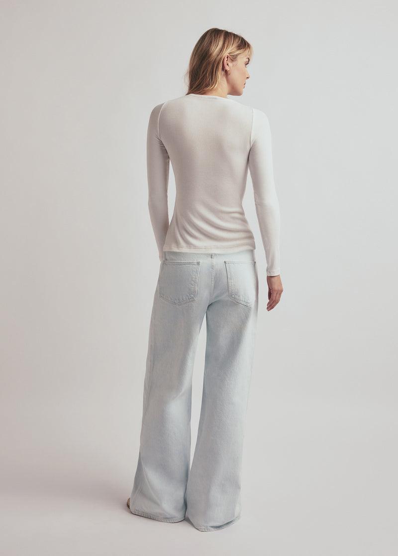 The Ribbed Long Sleeve White