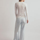 The Ribbed Long Sleeve White