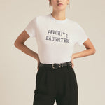 Cropped Collegiate Tee White