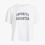 Cropped Collegiate Tee White