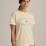 Logo Tee In Gardenia and Baby Blue
