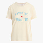 Logo Tee In Gardenia and Baby Blue