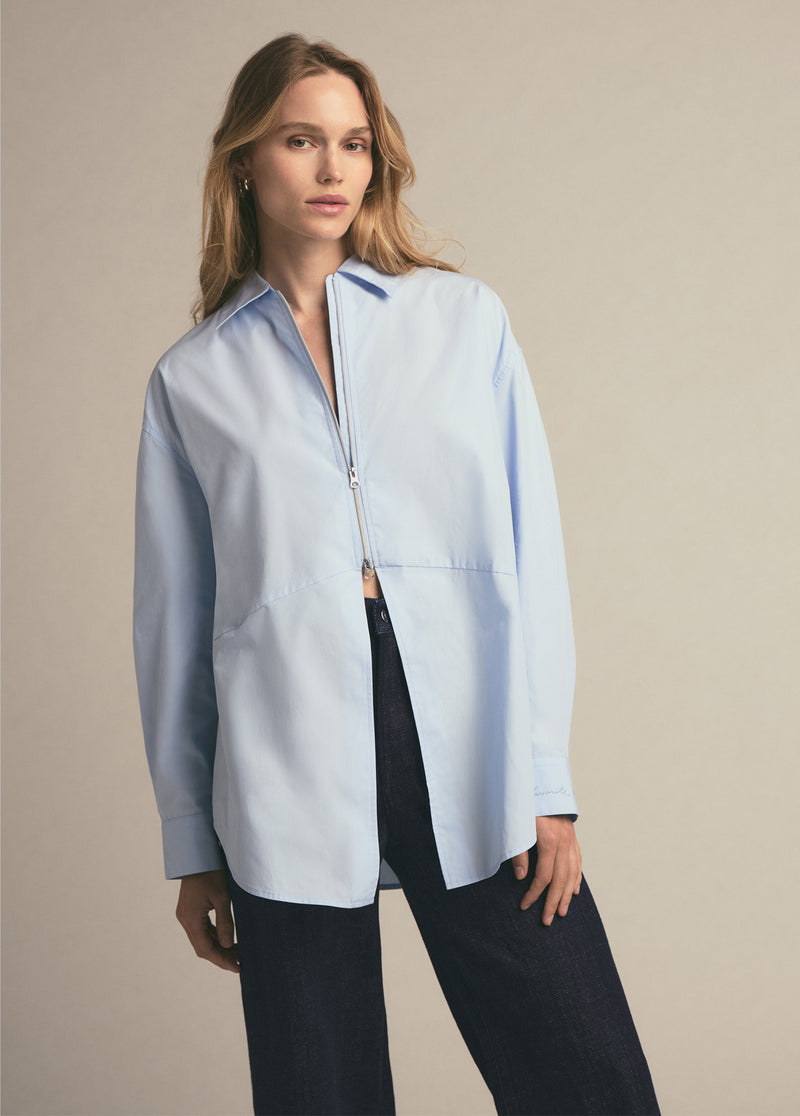The Zip It Shirt Powder Blue