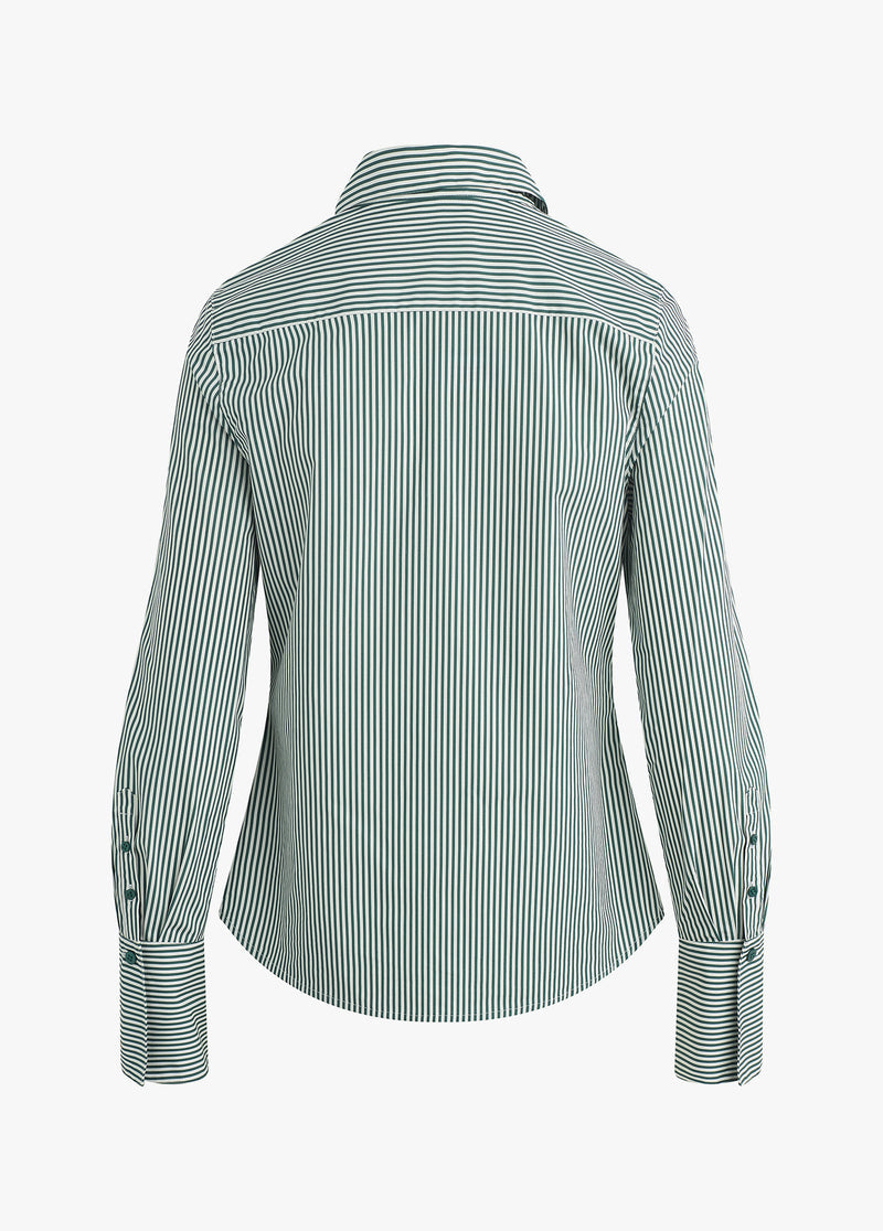 The Classic Poplin Shirt Green Stripe