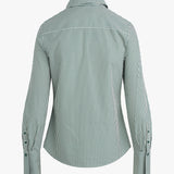 The Classic Poplin Shirt Green Stripe