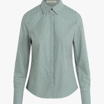 The Classic Poplin Shirt Green Stripe