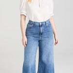 Ruffle Collar Inset Lace Top White