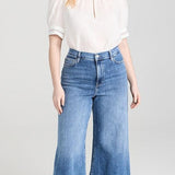 Ruffle Collar Inset Lace Top White