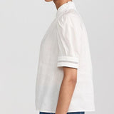 Ruffle Collar Inset Lace Top White
