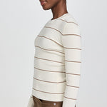 Striped Rib Long Sleeve Crew