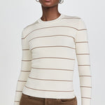 Striped Rib Long Sleeve Crew