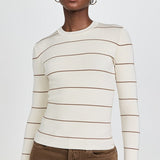 Striped Rib Long Sleeve Crew