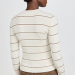Striped Rib Long Sleeve Crew