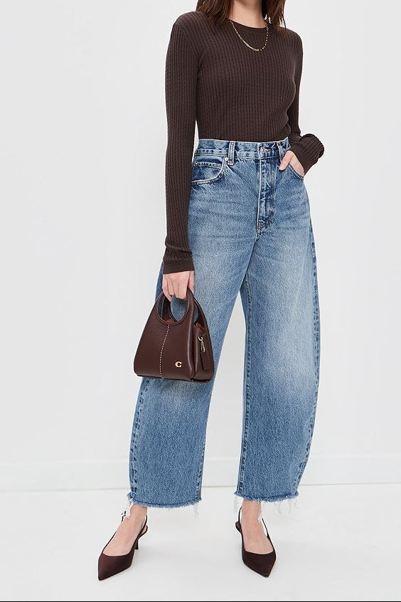 The Bubble Barrel Crop Raw Fray