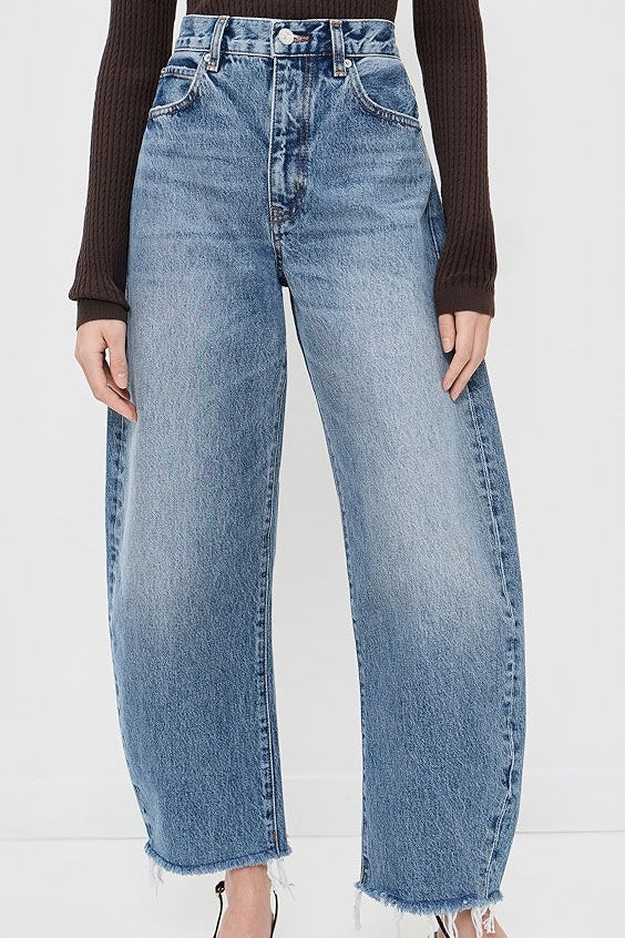 The Bubble Barrel Crop Raw Fray