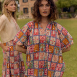 Frannie Mini Sac Dress Harvest Grid