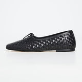 Jada Flats Black Closed Woven Calf