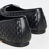 Jada Flats Black Closed Woven Calf