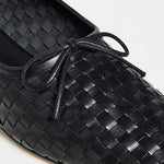 Jada Flats Black Closed Woven Calf