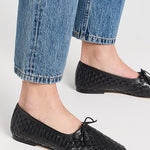 Jada Flats Black Closed Woven Calf