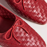 Jada Flat Crimson Red Closed Woven Calf