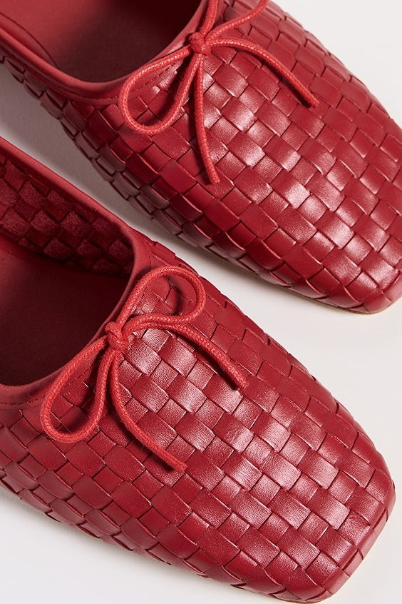 Jada Flat Crimson Red Closed Woven Calf