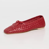 Jada Flat Crimson Red Closed Woven Calf