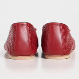 Jada Flat Crimson Red Closed Woven Calf