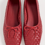 Jada Flat Crimson Red Closed Woven Calf