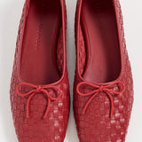 Jada Flat Crimson Red Closed Woven Calf