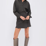 La Reina Mini Short Dress Deep Olive