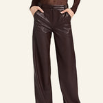 The Mia Vegan Leather Trouser 32" Coffee Bean