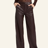 The Mia Vegan Leather Trouser 32" Coffee Bean