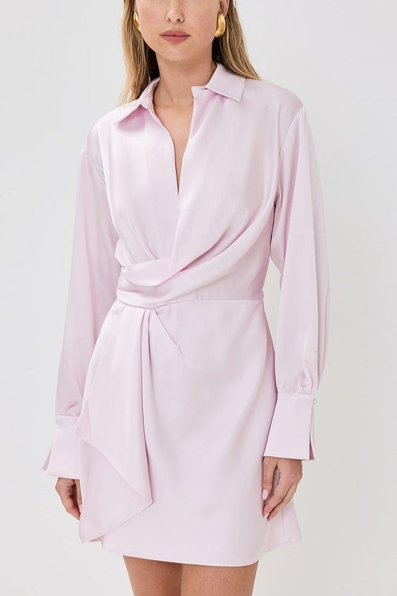 Talit Draped Front Mini Dress Ballet Pink