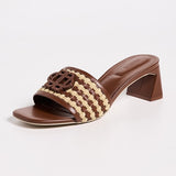 Sydney Rope Woven Block Heel Sequoia Multi