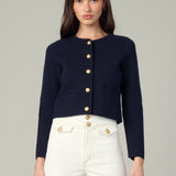 The Talia Cardigan Jacket Blue Black