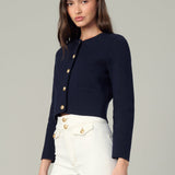 The Talia Cardigan Jacket Blue Black