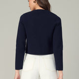 The Talia Cardigan Jacket Blue Black