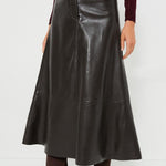 Cassia Leather Skirt Chocolate Brown