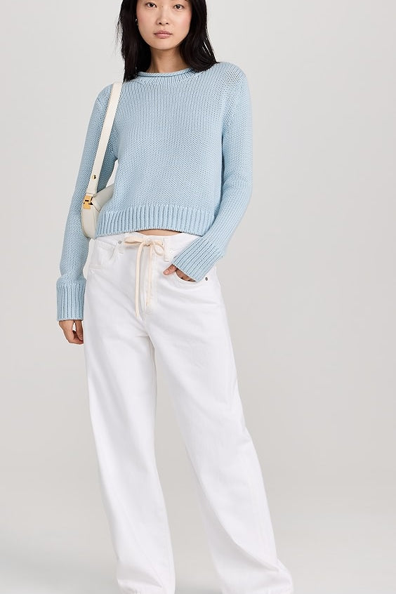 Brynn Drawstring Denim Trouser Pashmina Off White